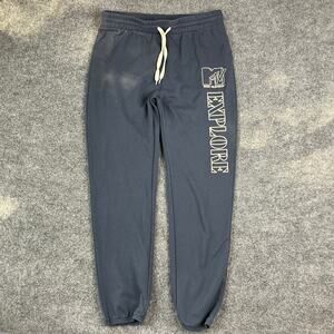 MTV Men's Sweatpants L Black Joggers Graphic Explore Drawstring Lounge Pants